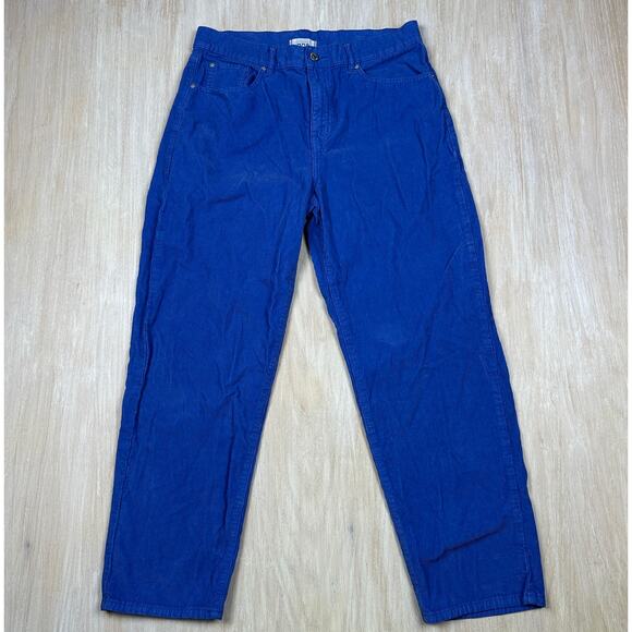 BDG Urban Outfitters Pegged Cowboy Blue High Rise Retro Casual Corduroy Pants 31 - Picture 1 of 15